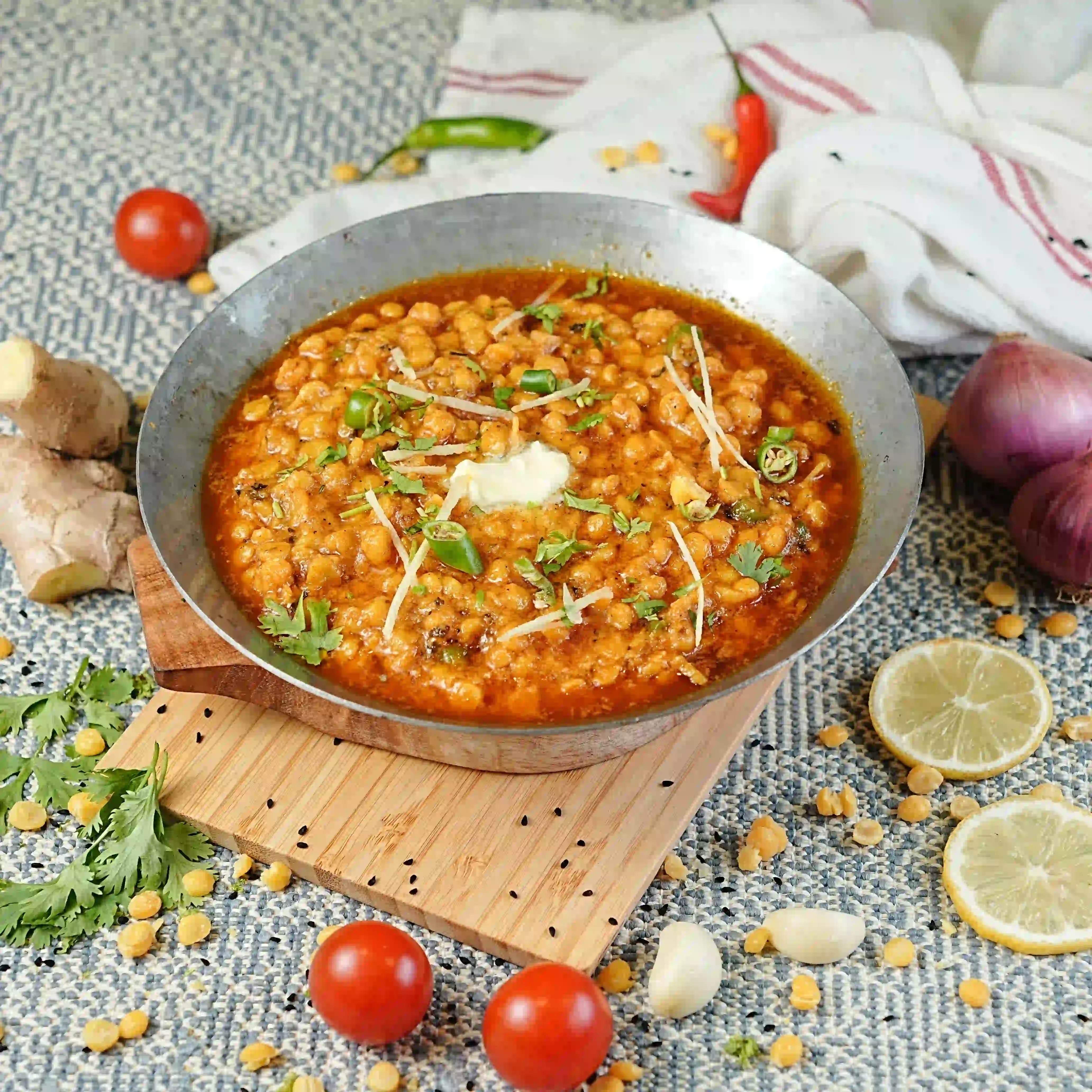 Daal chana with fresh ginger and coriander at Zafran Kitchen Ajman